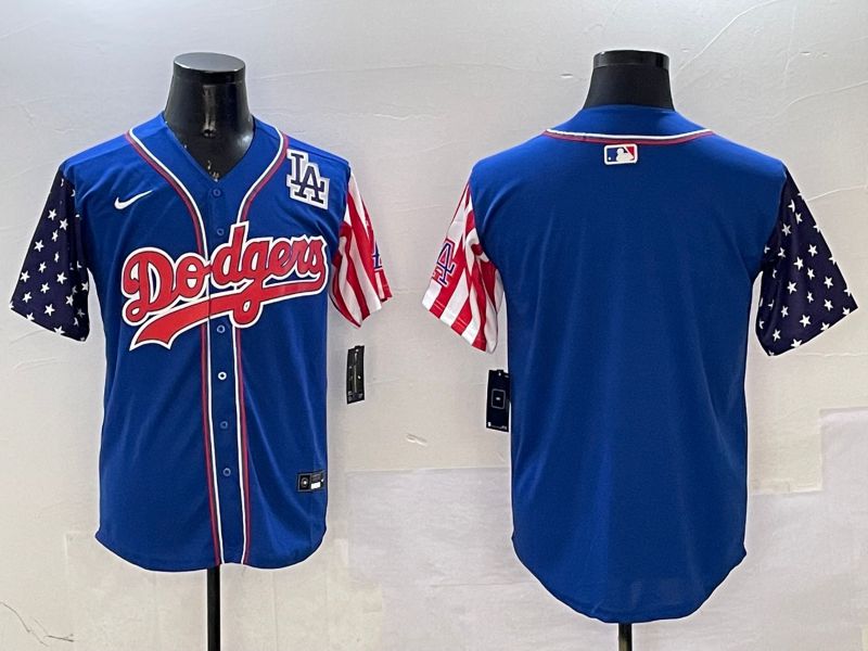 Men Los Angeles Dodgers Blank Blue a generation of national flags Joint name 2025 Nike MLB Jersey style 4->los angeles dodgers->MLB Jersey